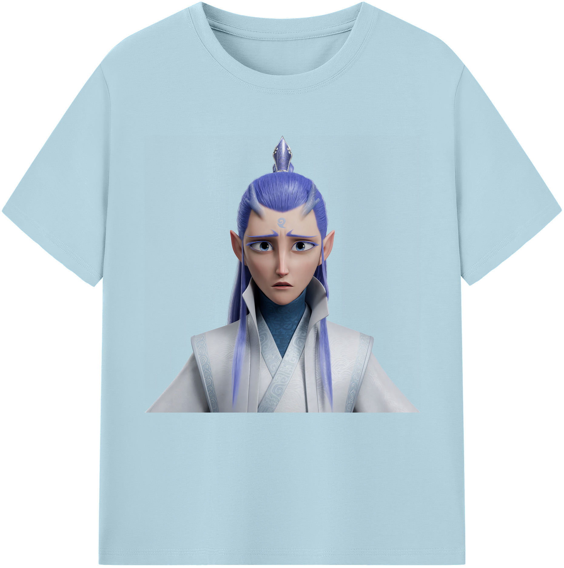 （画像用） Ne Zha 2 ナタ 魔童の大暴れ 綿100％半袖Tシャツ（フロントプリント）
